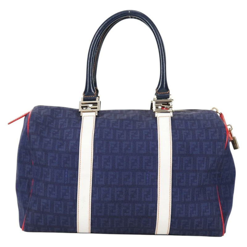 【日本直送】FENDI Zucchino 帆布波士頓包 海軍藍金色 正品 141159V-1