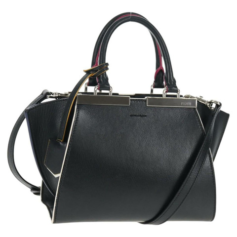 FENDI Petite To Jules 手提包 皮革 2 款 黑色 銀色 正品 141156V