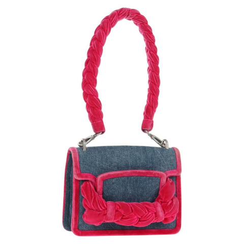 Miu Miu 單肩包 牛仔藍 銀色 正品 142288V