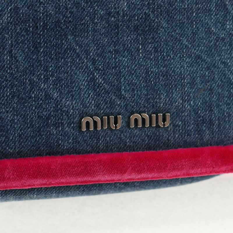 【日本直送】Miu Miu 單肩包 牛仔藍 銀色 正品 142288V-20