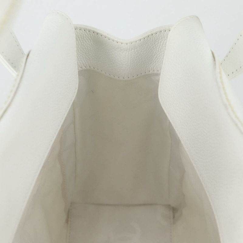 【日本直送】香奈兒 COCO 馬克手提包皮革白金色 CC 正品 142307V-19