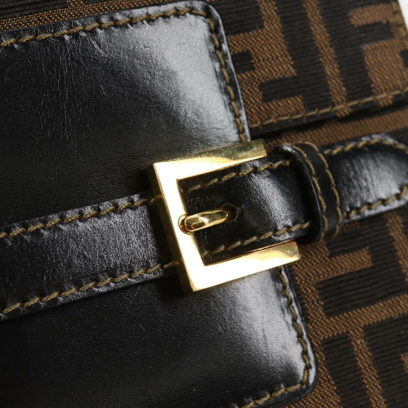 【日本直送】FENDI Zucca 帆布單肩包 黑棕色 正品 142299V-8