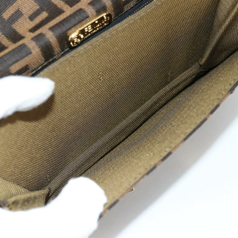 【日本直送】FENDI Zucca 帆布單肩包 黑棕色 正品 142299V-9