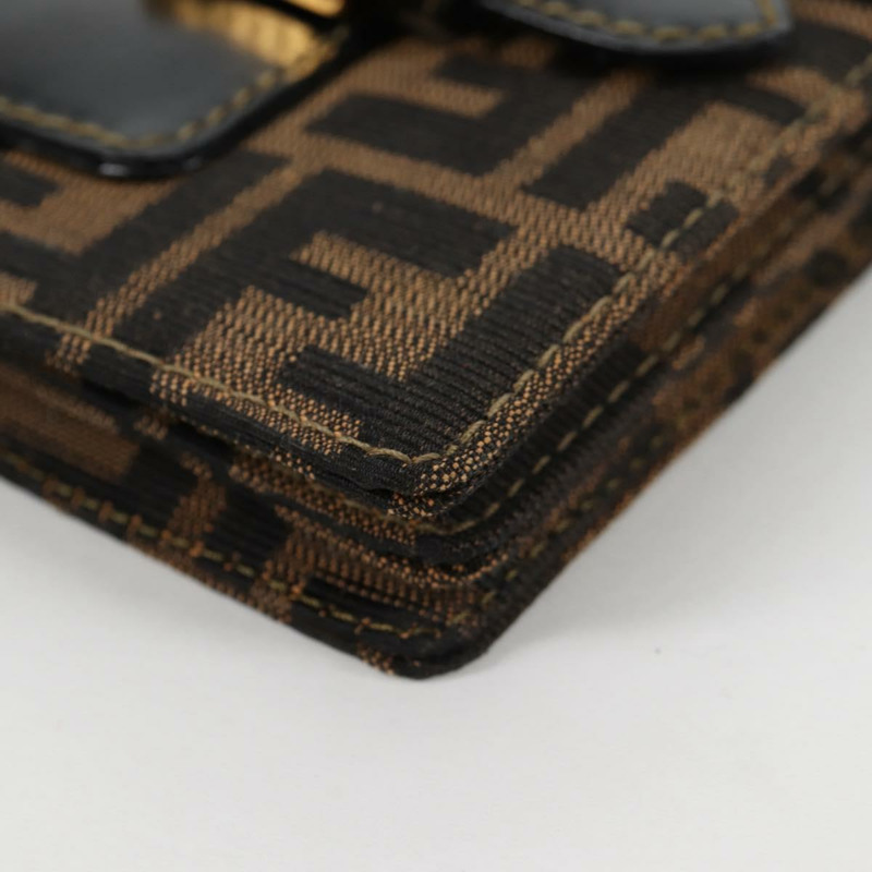 【日本直送】FENDI Zucca 帆布單肩包 黑棕色 正品 142299V-15