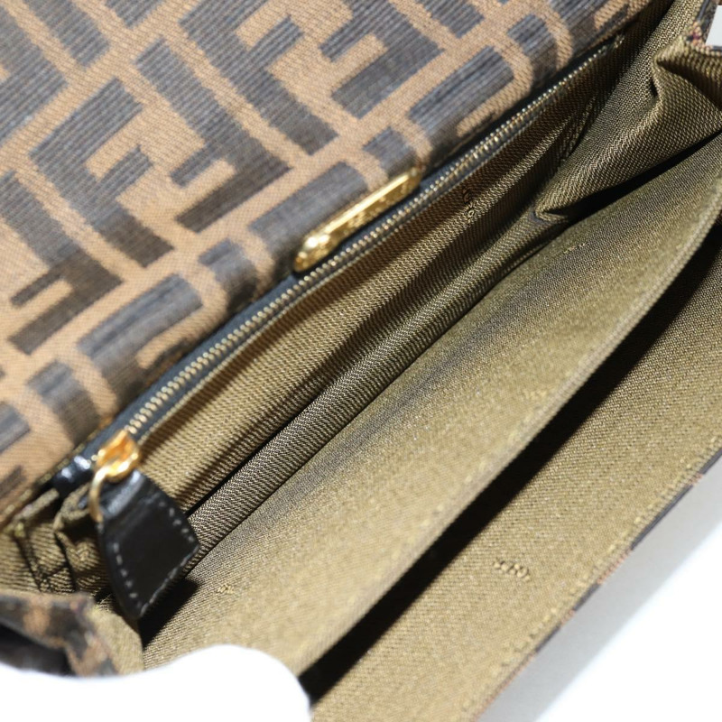 【日本直送】FENDI Zucca 帆布單肩包 黑棕色 正品 142299V-22