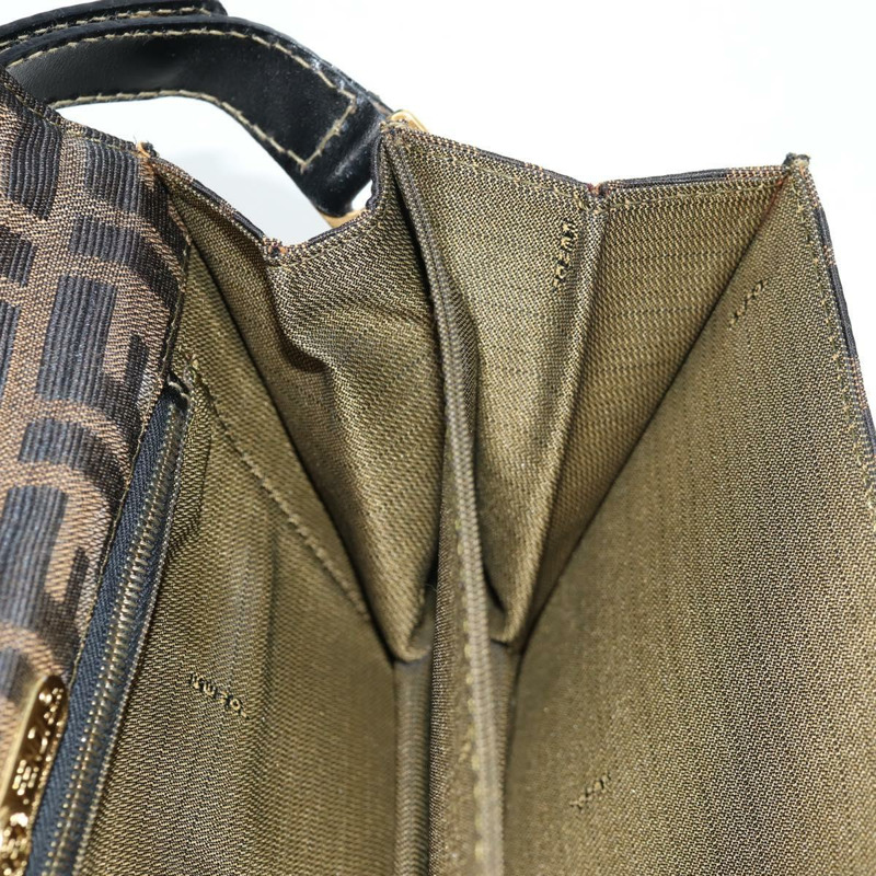 【日本直送】FENDI Zucca 帆布單肩包 黑棕色 正品 142299V-23