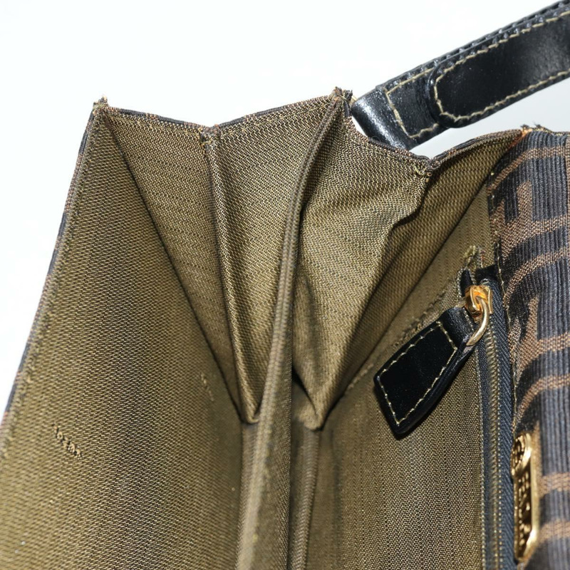 【日本直送】FENDI Zucca 帆布單肩包 黑棕色 正品 142299V-24