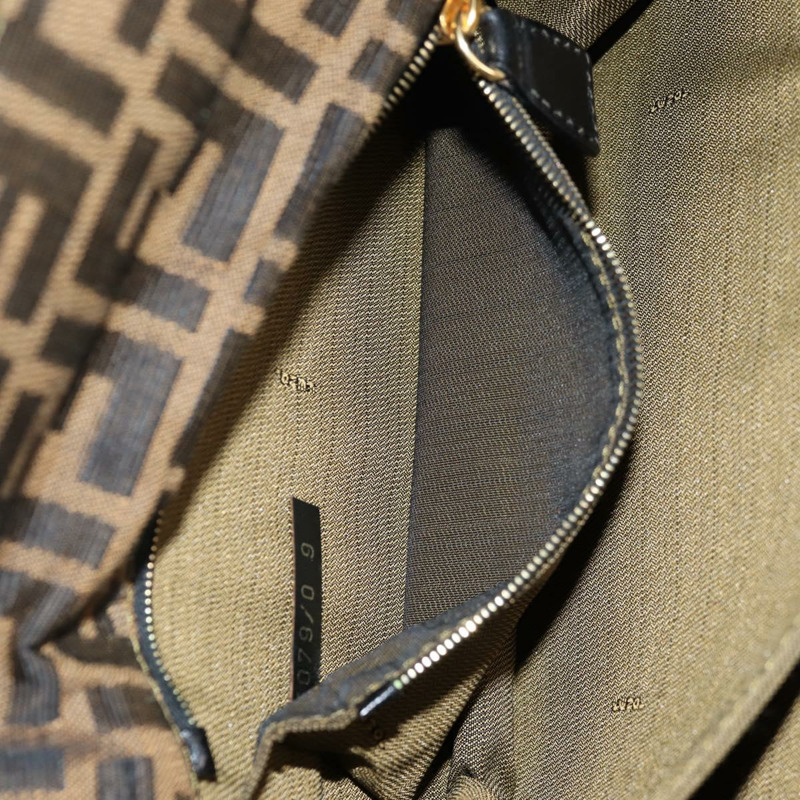 【日本直送】FENDI Zucca 帆布單肩包 黑棕色 正品 142299V-26