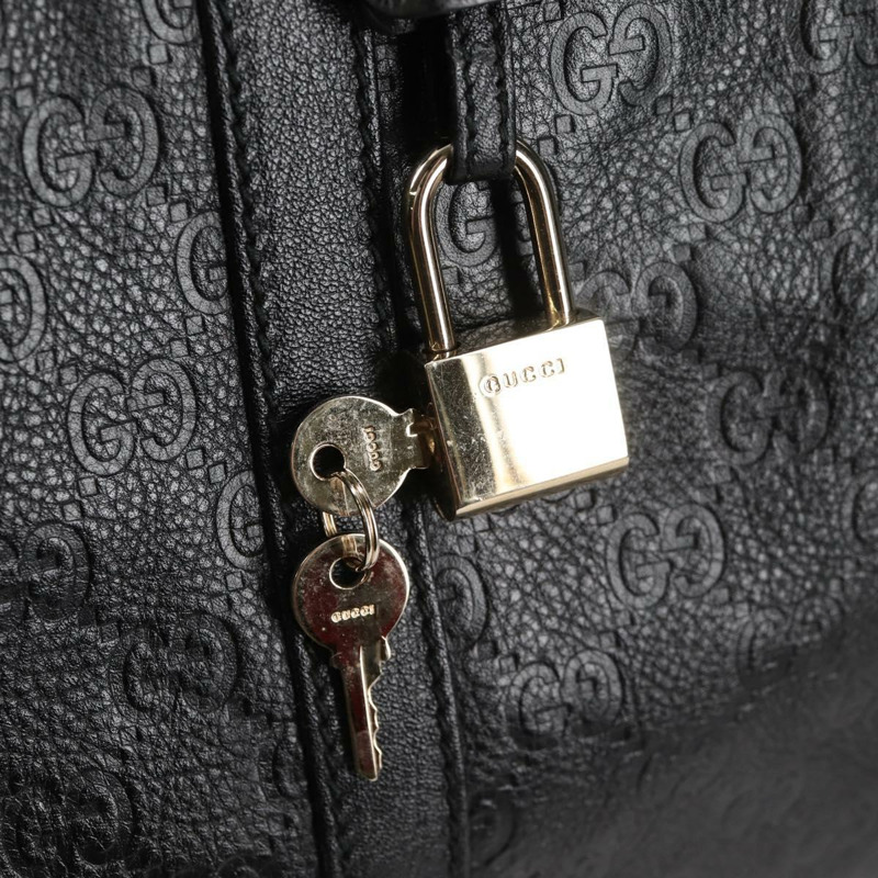 【日本直送】GUCCI GG 帆布 Guccissima 波士頓包 皮革 黑金色 206500 正品 141974V-9