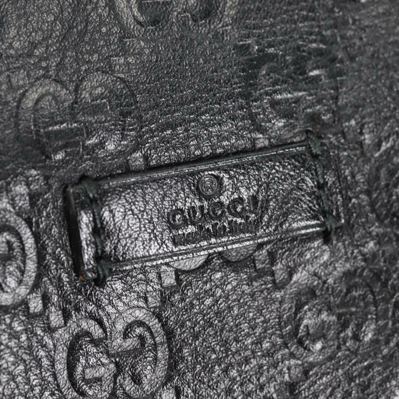 【日本直送】GUCCI GG 帆布 Guccissima 波士頓包 皮革 黑金色 206500 正品 141974V-17