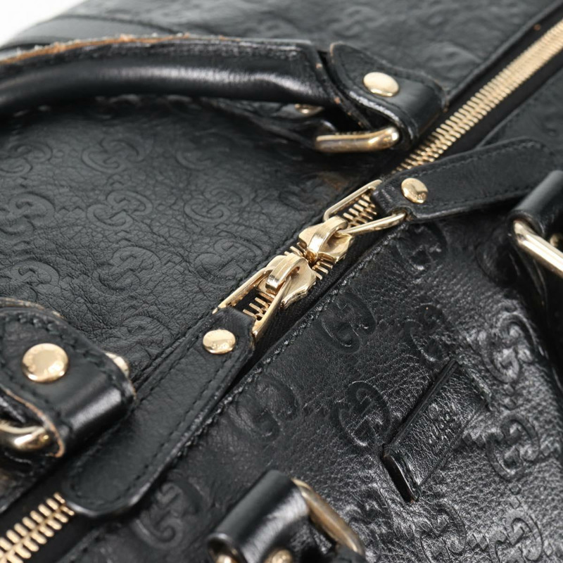 【日本直送】GUCCI GG 帆布 Guccissima 波士頓包 皮革 黑金色 206500 正品 141974V-18
