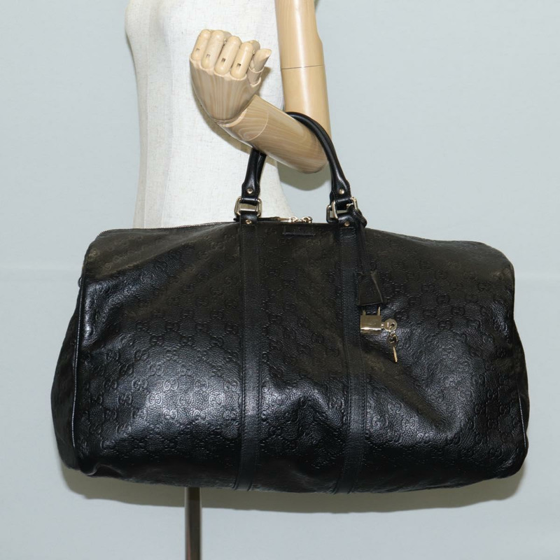 【日本直送】GUCCI GG 帆布 Guccissima 波士頓包 皮革 黑金色 206500 正品 141974V-23