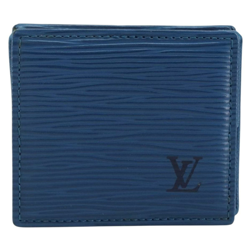 【日本直送】路易威登 Epi Porte Monnaie Boite 零錢包藍色 M63695 LV 正品 143153V-12