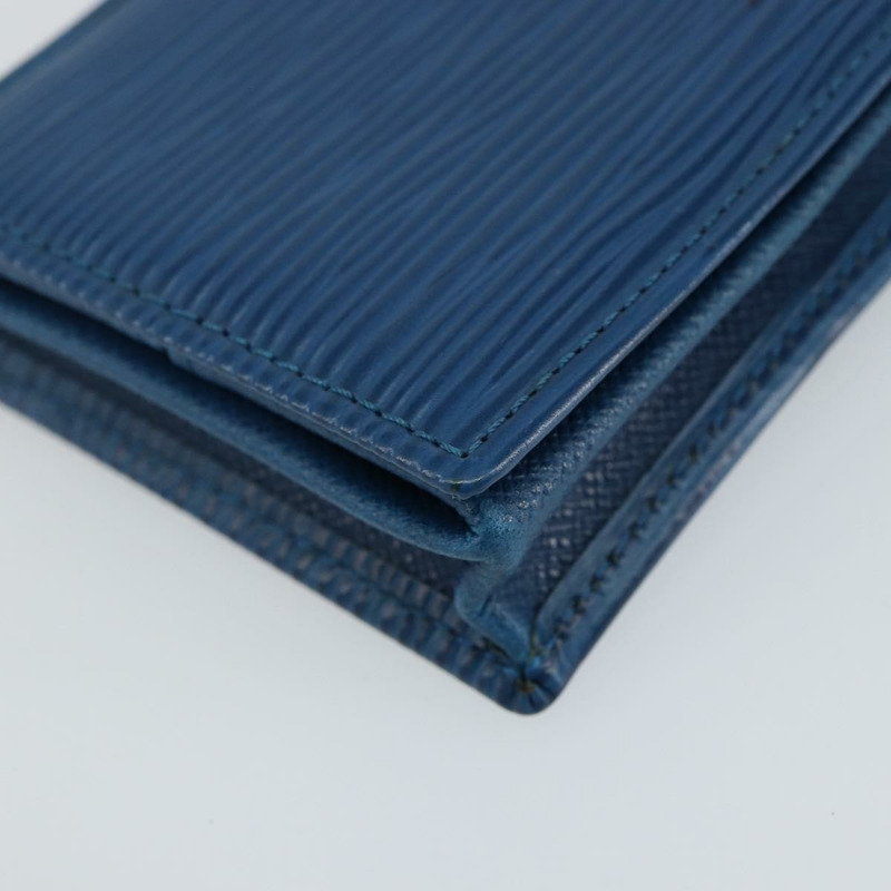 【日本直送】路易威登 Epi Porte Monnaie Boite 零錢包藍色 M63695 LV 正品 143153V-13