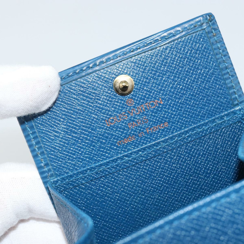【日本直送】路易威登 Epi Porte Monnaie Boite 零錢包藍色 M63695 LV 正品 143153V-16