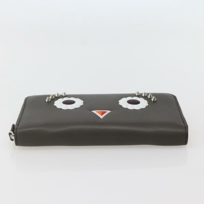 【日本直送】FENDI Hypnotize 長版皮夾 皮革 灰色 正品 142443M-5