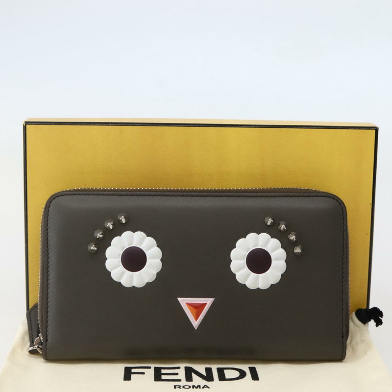 【日本直送】FENDI Hypnotize 長版皮夾 皮革 灰色 正品 142443M-11
