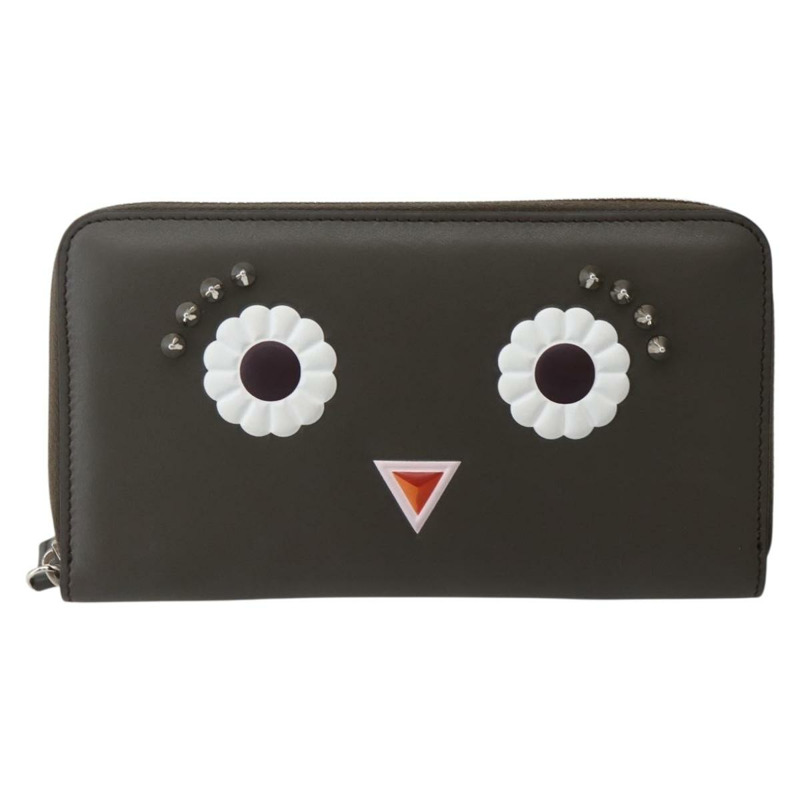 【日本直送】FENDI Hypnotize 長版皮夾 皮革 灰色 正品 142443M-12