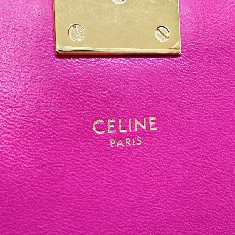 CELINE 衍縫方格風琴肩背包-7