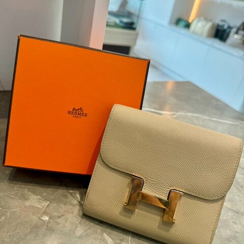 *SHIHNA名牌精品*Hermès Constance 經典H金釦短夾