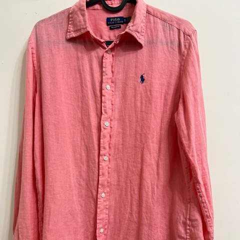 polo Ralph Lauren 粉色亞麻襯衫