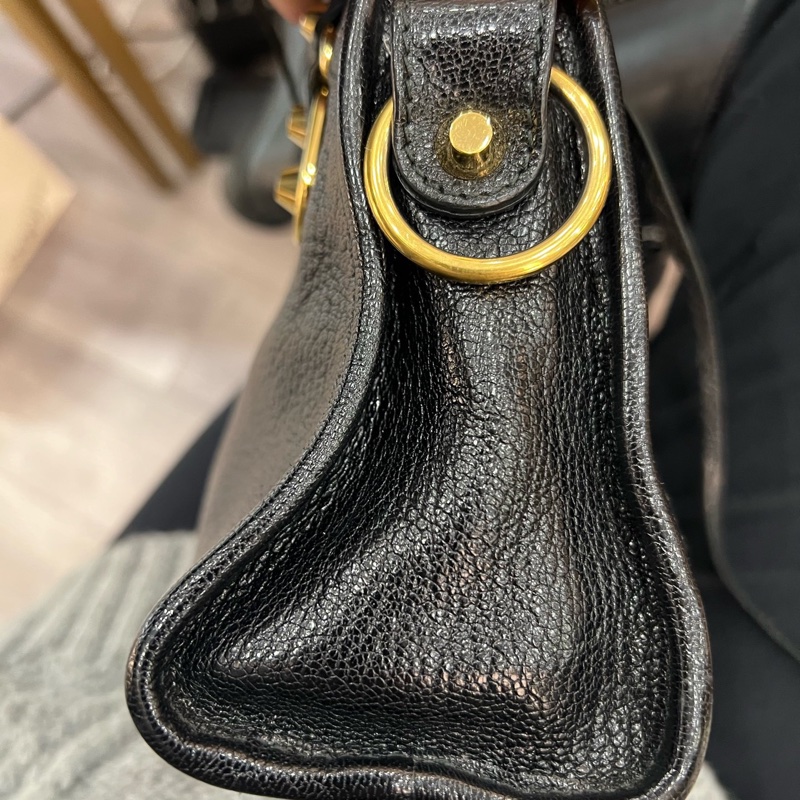 Balenciage 機車包 mini 黑金 底長約23 配件防塵 。-16