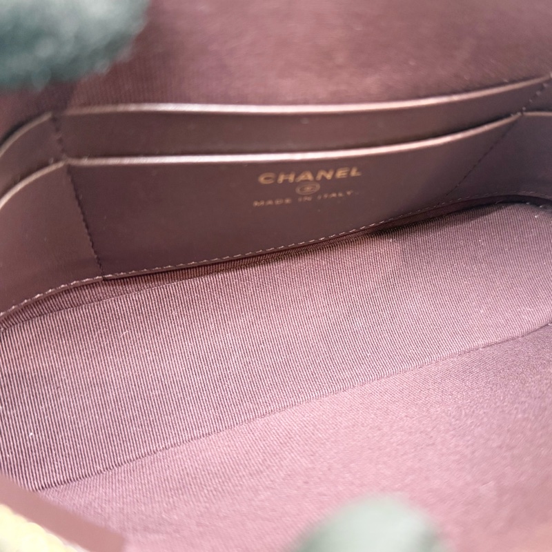 CHANEL黑色金釦荔枝牛皮貝殼斜背包AP4016-7