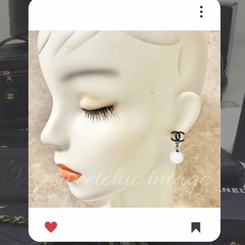 🛍️💖10 月新品上架 🔥 ✨超美新到 !香奈兒 Chanel 銀黑 CC 珠珠耳環 🔥 香奈兒熱賣款 香奈兒耳環 CHANEL EARRING-3
