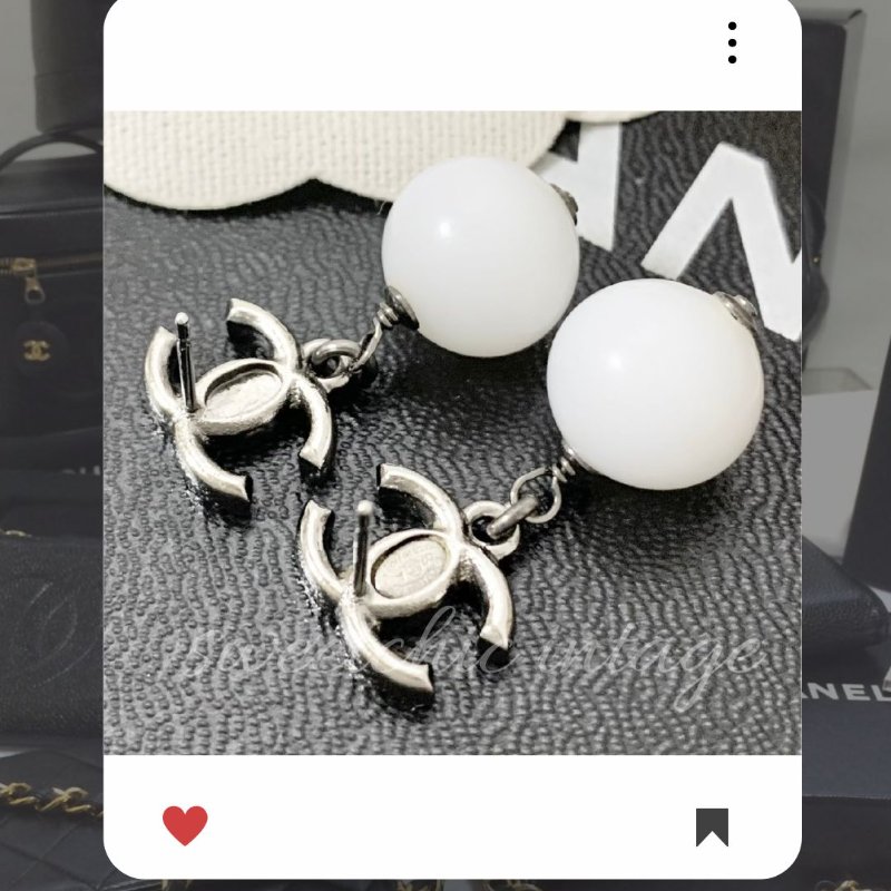 🛍️💖10 月新品上架 🔥 ✨超美新到 !香奈兒 Chanel 銀黑 CC 珠珠耳環 🔥 香奈兒熱賣款 香奈兒耳環 CHANEL EARRING-6