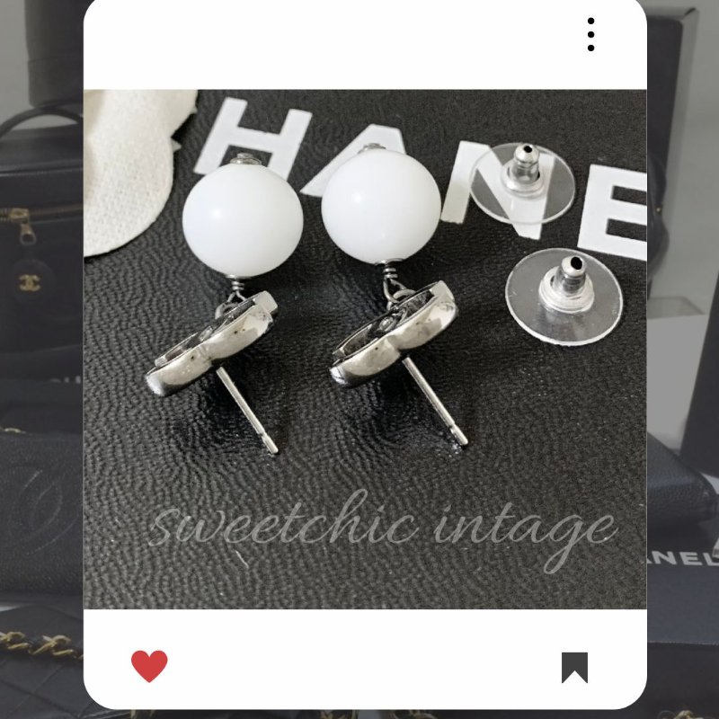 🛍️💖10 月新品上架 🔥 ✨超美新到 !香奈兒 Chanel 銀黑 CC 珠珠耳環 🔥 香奈兒熱賣款 香奈兒耳環 CHANEL EARRING-7