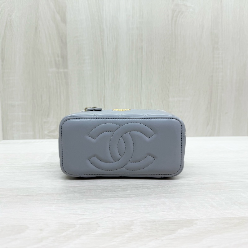 CHANEL灰色羊皮金色調節扣長盒子AP2303-3