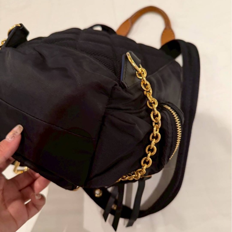 Burberry rucksack 黑金 mini 尼龍 後背包 雙肩包 手提包 肩背包-8