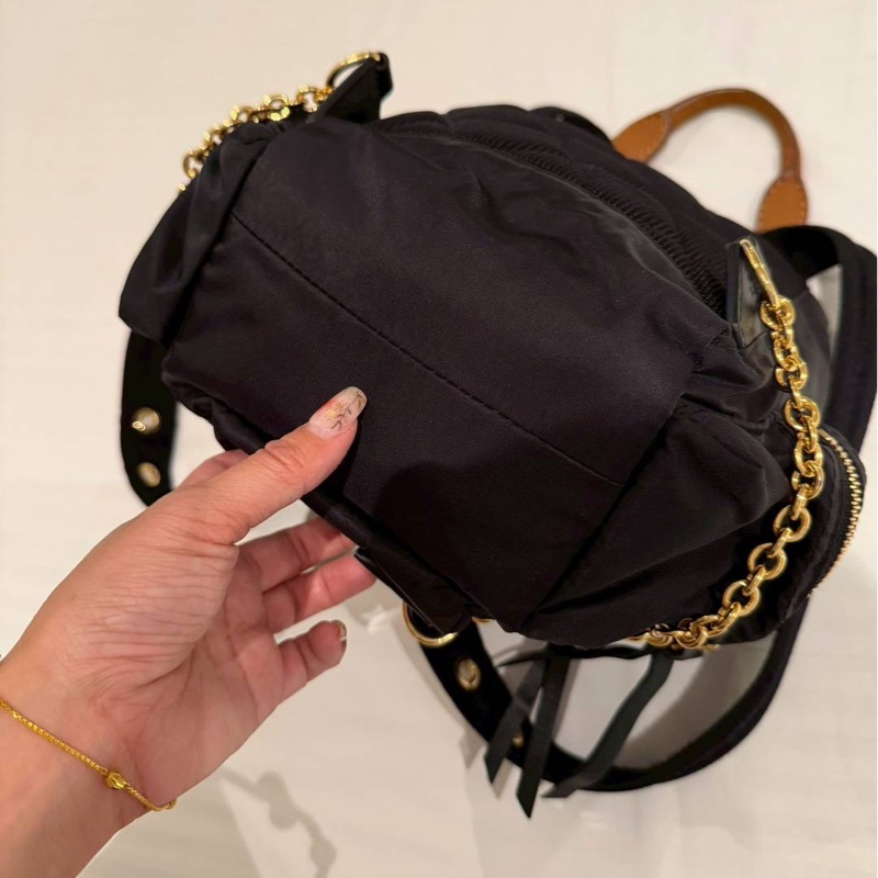 Burberry rucksack 黑金 mini 尼龍 後背包 雙肩包 手提包 肩背包-9