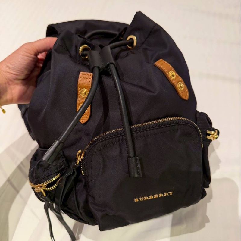 Burberry rucksack 黑金 mini 尼龍 後背包 雙肩包 手提包 肩背包-12