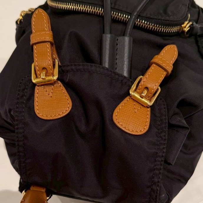 Burberry rucksack 黑金 mini 尼龍 後背包 雙肩包 手提包 肩背包-24