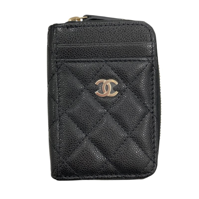 CHANEL 香奈兒 AP1650 荔枝紋皮革 卡夾 黑色-0