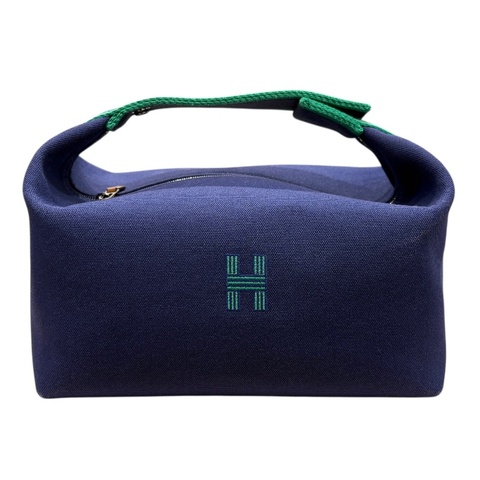 HERMES 愛馬仕 Pre-Owned Bride A Brac 手拿包 帆布 藍色 銀釦