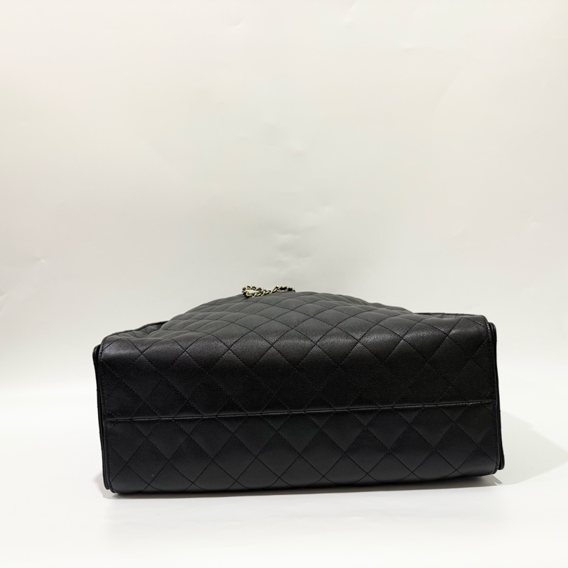 CHANEL黑色金釦牛皮大號25包AS5553-5