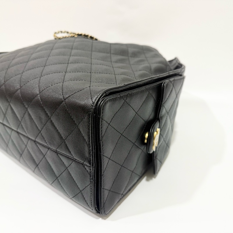 CHANEL黑色金釦牛皮大號25包AS5553-6