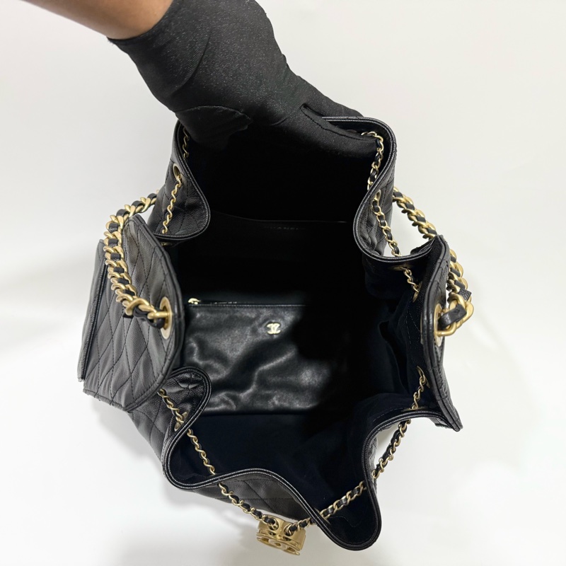 CHANEL黑色金釦牛皮大號25包AS5553-8