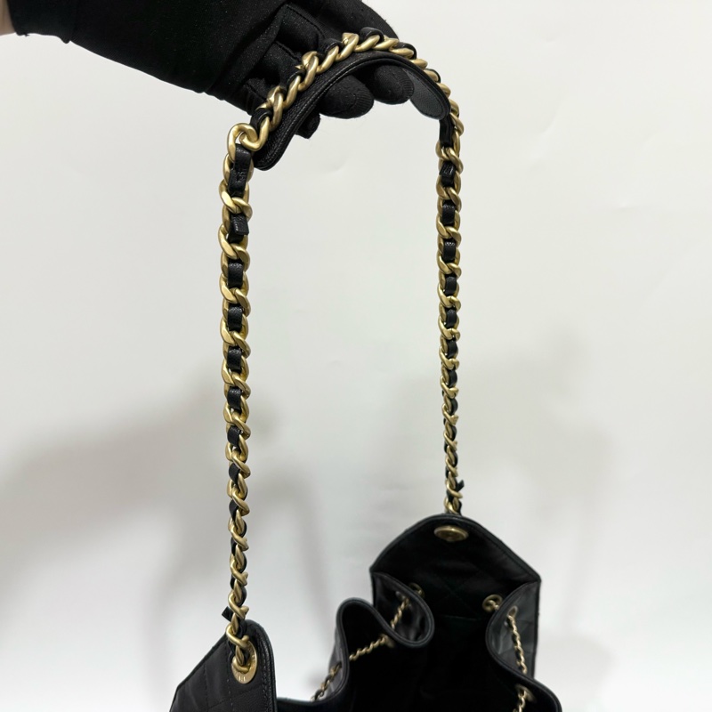 CHANEL黑色金釦牛皮大號25包AS5553-11