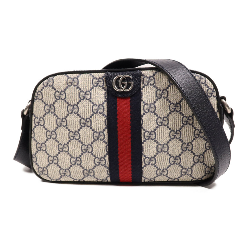 GUCCI 塗層帆布Shoulder Bag銀扣肩背袋-0
