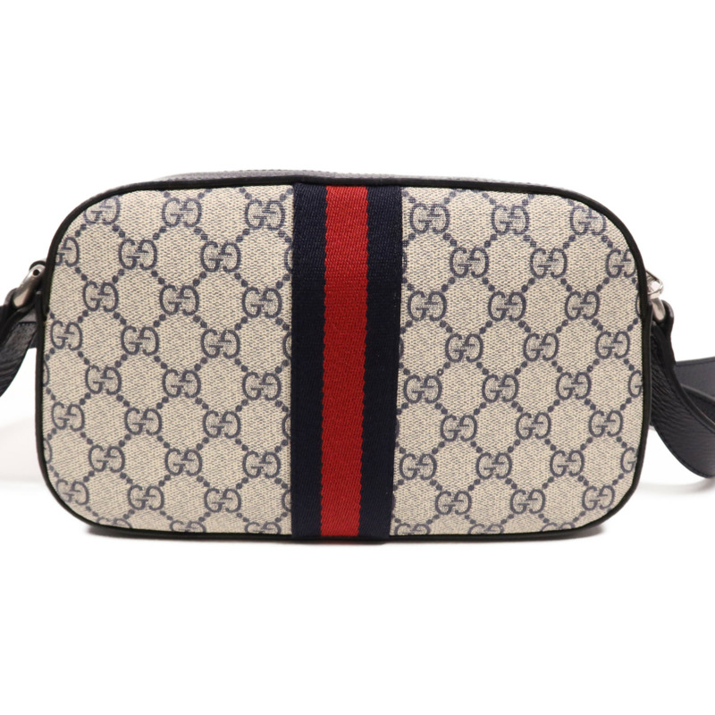 GUCCI 塗層帆布Shoulder Bag銀扣肩背袋-1