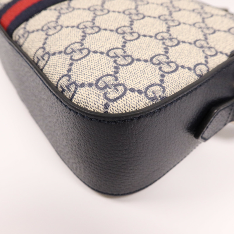 GUCCI 塗層帆布Shoulder Bag銀扣肩背袋-4