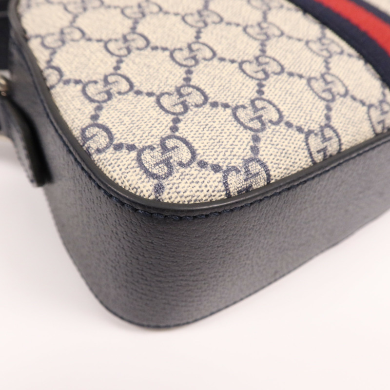 GUCCI 塗層帆布Shoulder Bag銀扣肩背袋-5