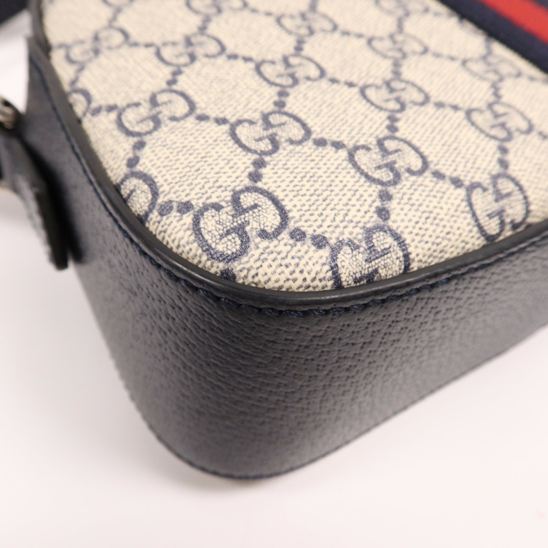 GUCCI 塗層帆布Shoulder Bag銀扣肩背袋-7