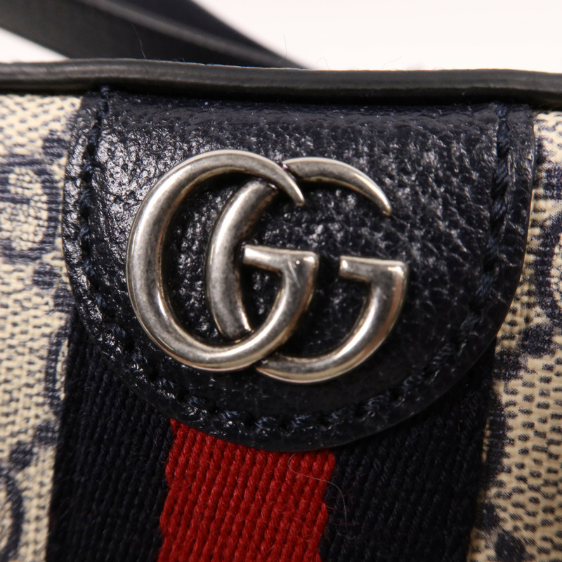 GUCCI 塗層帆布Shoulder Bag銀扣肩背袋-8