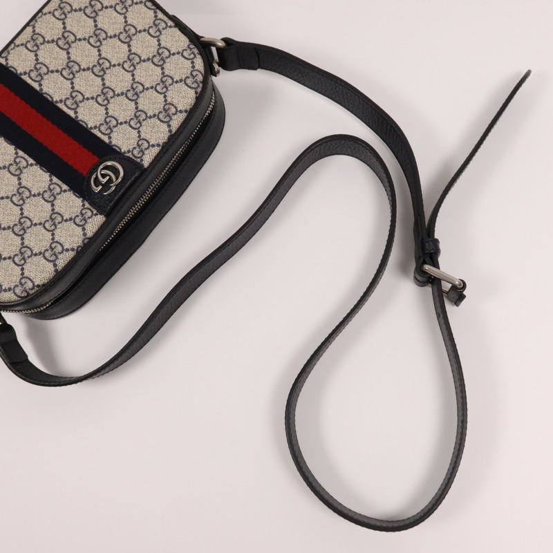 GUCCI 塗層帆布Shoulder Bag銀扣肩背袋-13