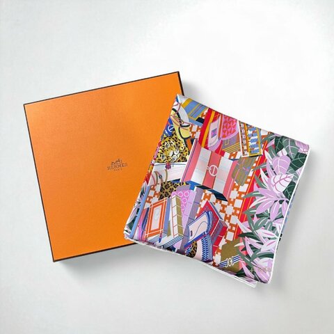 HERMES Douze Leopards90雙面豹方巾