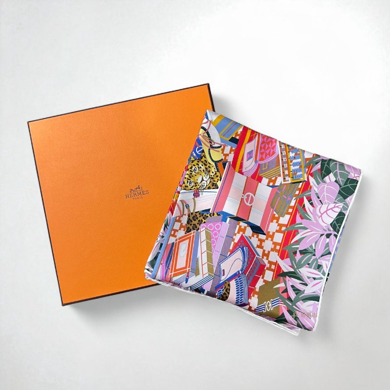 HERMES Douze Leopards90雙面豹方巾-4